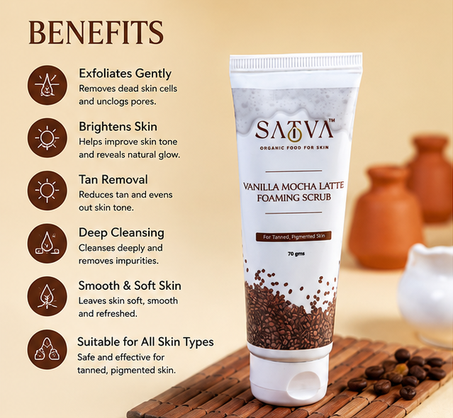 Vanilla Mocha Latte Foaming Scrub | Exfoliating Glow & Smooth Skin Polish