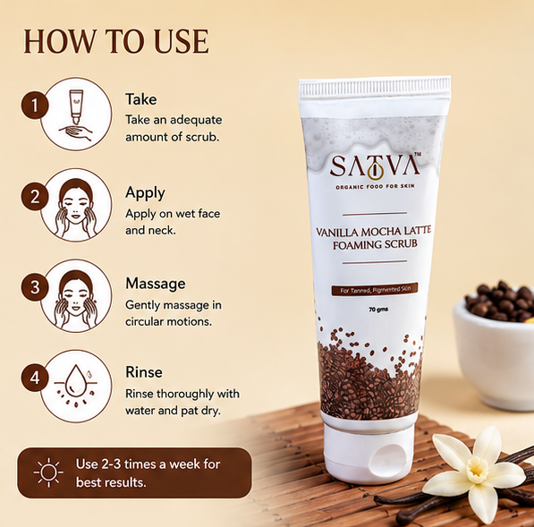 Vanilla Mocha Latte Foaming Scrub | Exfoliating Glow & Smooth Skin Polish