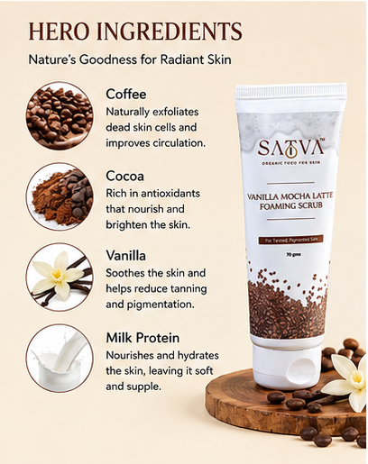 Vanilla Mocha Latte Foaming Scrub | Exfoliating Glow & Smooth Skin Polish