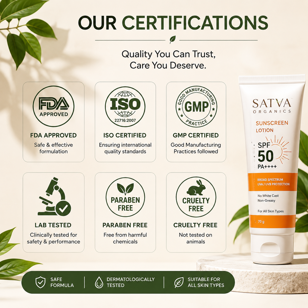 SPF 50 PA+++ Glow Sunscreen | No White Cast | Hydrating Sun Protection